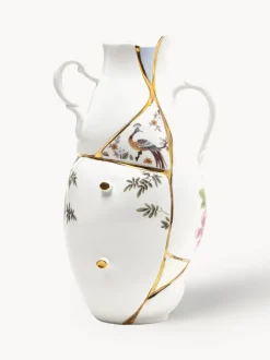 Jarrón de porcelana fina Kintsugi, 32 cm