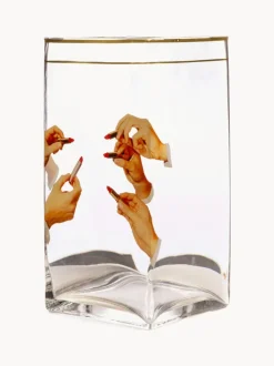 Jarrón de vidrio Lipsticks, 30 cm