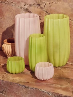 Jarrón de vidrio soplado Melon, 38 cm