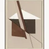 Lienzo pintado a mano con marco Brown Shapes