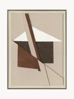Lienzo pintado a mano con marco Brown Shapes
