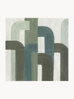Lienzo pintado a mano Green Lines