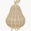 Lámpara de mesa artesanal de ratán Pear