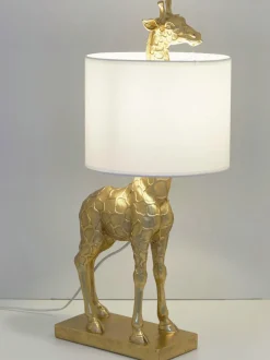 Lámpara de mesa de diseño grande con pantalla de lino Epigaea