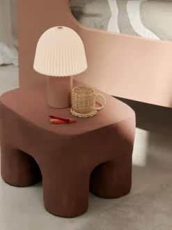 Lámpara de mesa LED pequeña regulable Frill, portátil