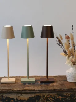 Lámpara de mesa LED regulable Poldina, portátil