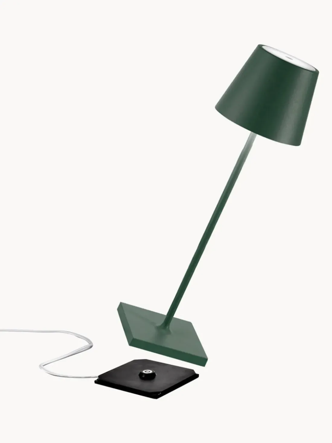Lámpara de mesa LED regulable Poldina, portátil
