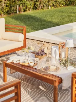 Lámpara de mesa para exterior LED regulable Trellia, portátil