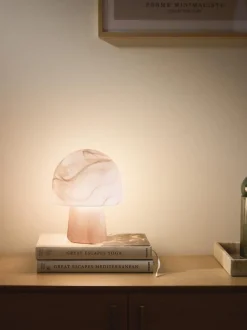 Lámpara de mesa pequeña efecto mármol Talia