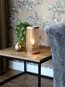 Lámpara de mesa pequeña Hermine, estilo boho