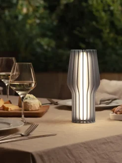 Lámpara de mesa pequeña LED regulable Radiant, portátil