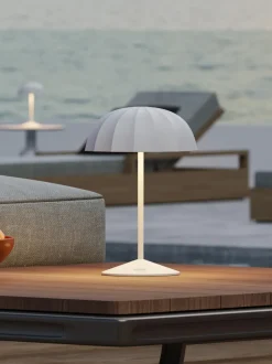 Lámpara de mesa pequeña para exterior LED regulable Ombrellino, portátil