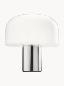 Lámpara de mesa regulable de cristal opalino Bellhop
