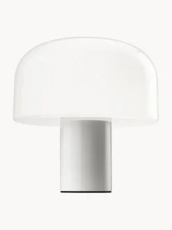 Lámpara de mesa regulable de cristal opalino Bellhop