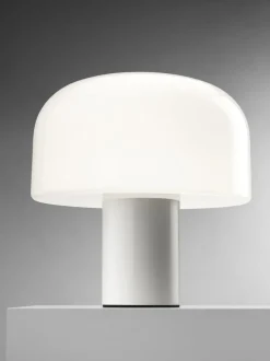 Lámpara de mesa regulable de cristal opalino Bellhop