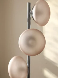 Lámpara de pie de vidrio opalino Rosia