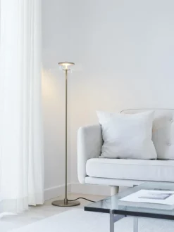 Lámpara de pie LED pequeña soplada regulable Blossi, portátil