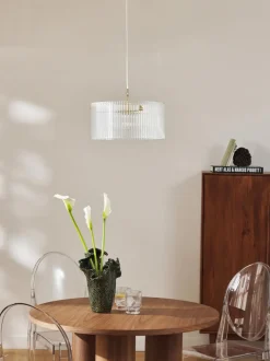 Lámpara de techo de vidrio acanalado Emmi