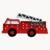 Lámpara infantil LED artesanal regulable Fire Truck, con función de temporizador y mando a distancia