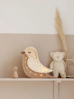Lámpara infantil LED artesanal regulable Bird, con función de temporizador