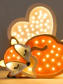 Lámpara infantil LED artesanal regulable Fox, con función de temporizador y control remoto