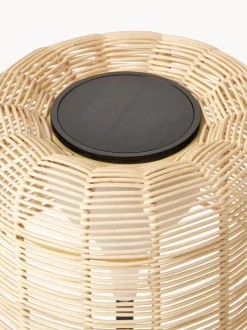 Lámpara LED solar para interior/exterior con pantalla de ratán Kyra