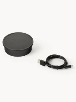Lámpara LED solar para interior/exterior con pantalla de ratán Kyra