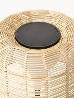 Lámpara LED solar para interior/exterior con pantalla de ratán Kyra