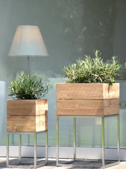 Macetero de madera de teca Mini Garden