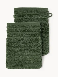 Manoplas de baño con borde a rayas Luxe, 2 uds.