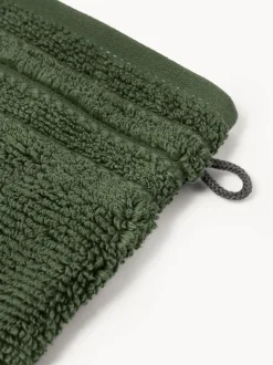 Manoplas de baño con borde a rayas Luxe, 2 uds.