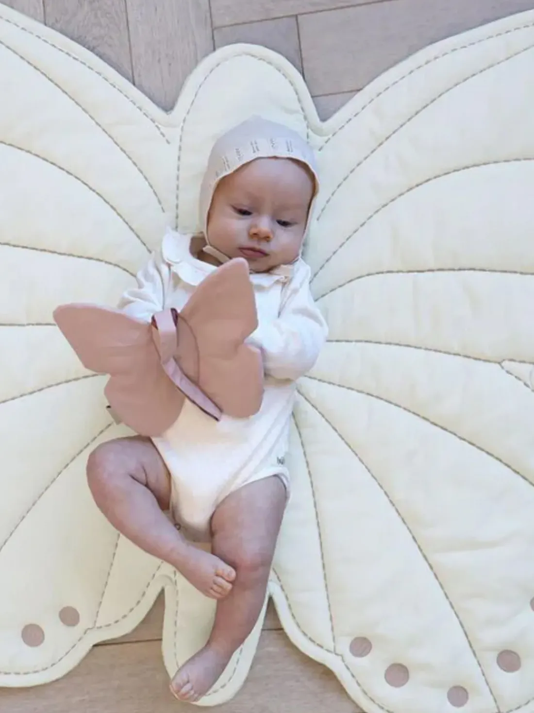 Manta de juegos infantil de algodón ecológico Butterfly