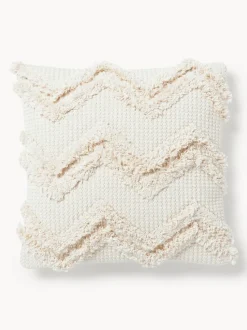 Manta de lana de punto grueso artesanal con flecos Belen