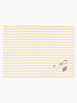 Manteles individuales a rayas con motivos bordados Melony, 2 uds.