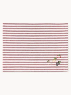 Manteles individuales a rayas con bordados Melony, 2 uds.