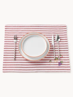 Manteles individuales a rayas con bordados Melony, 2 uds.
