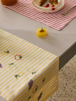 Manteles individuales a rayas con bordados Melony, 2 uds.