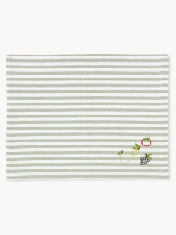 Manteles individuales a rayas con motivos bordados Melony, 2 uds.