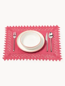 Manteles individuales con ribete de encaje Flavia, 2 uds.
