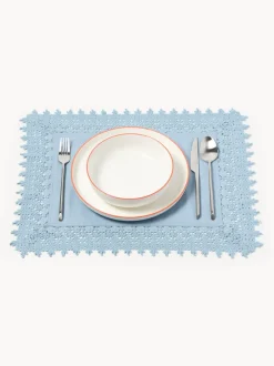 Manteles individuales con ribete de encaje Flavia, 2 uds.