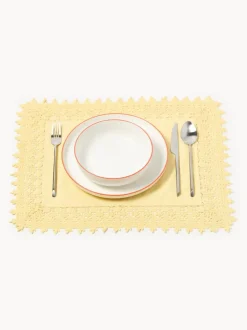 Manteles individuales con ribete de encaje Flavia, 2 uds.