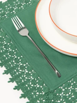 Manteles individuales con ribete de encaje Flavia, 2 uds.