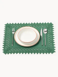 Manteles individuales con ribete de encaje Flavia, 2 uds.