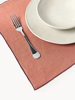 Manteles individuales de lino con bordado Cosmo, 4 uds.