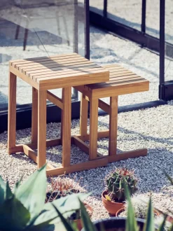 Mesa auxiliar de jardín de madera de teca Cero, 55 cm