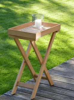 Mesa auxiliar de jardín plegable de madera de teca Chio