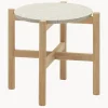 Mesa auxiliar de jardín redonda de terrazo y madera de eucalipto Pola