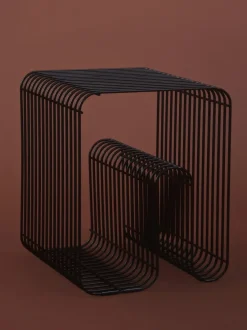 Mesa auxiliar de metal Curva