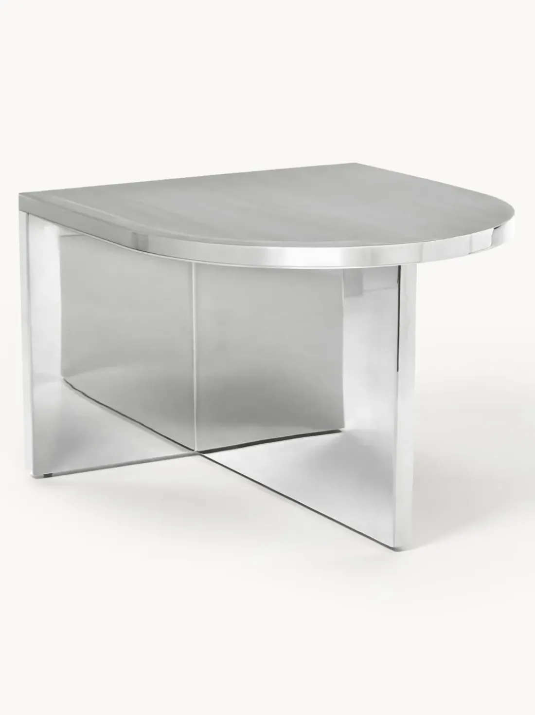 Mesa baja ovalada de metal Leander