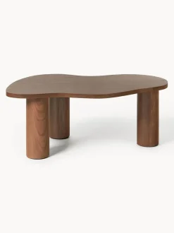 Mesa de centro de forma orgánica de madera de nogal Didi
